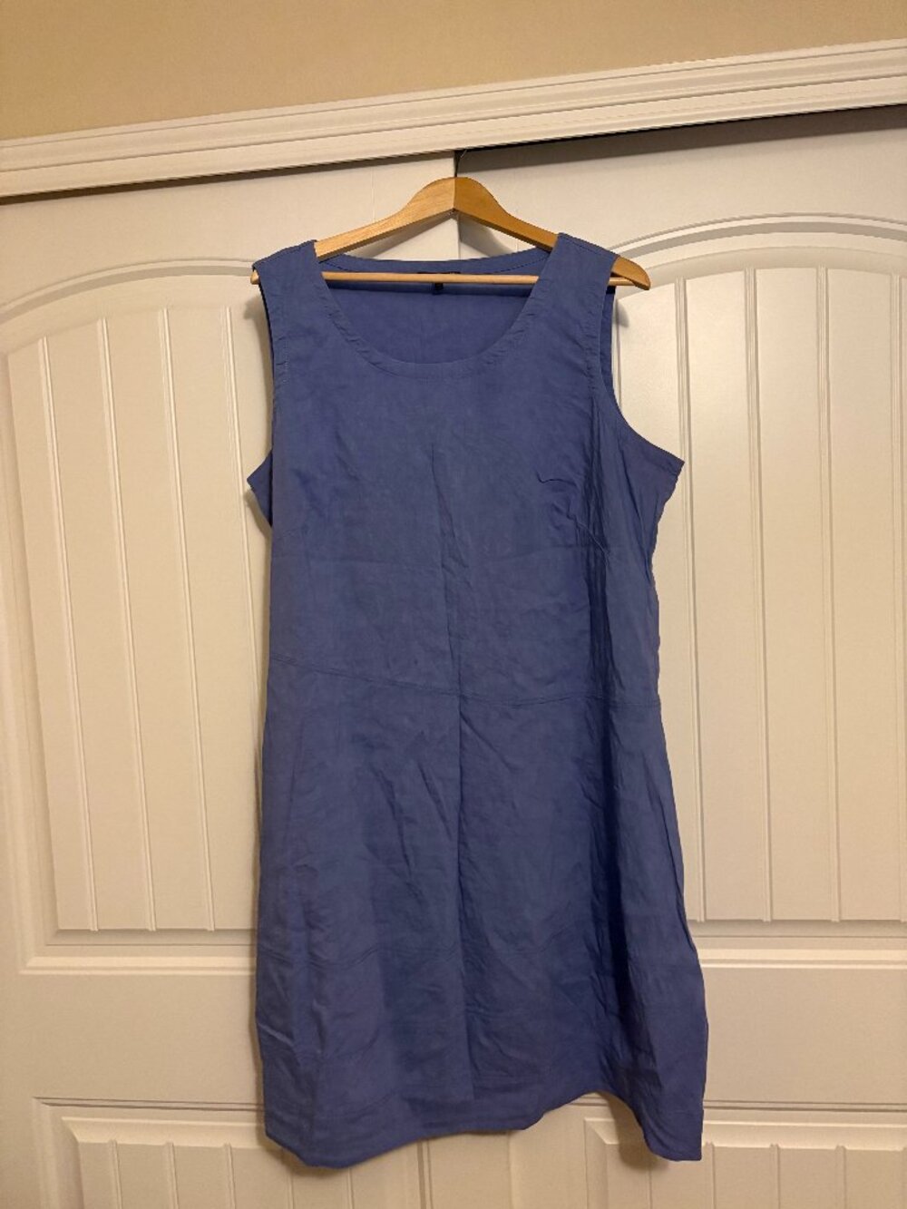 Eileen Fisher Woman Shift Dress 1X Sleeveless Powder Blue Linen Viscose Blend